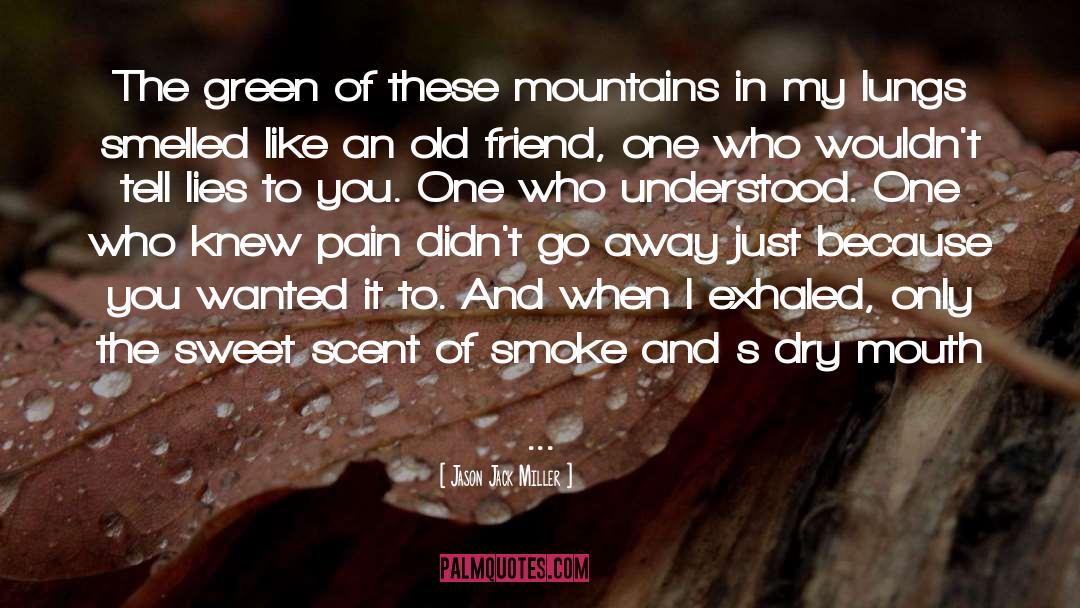 Jason Jack Miller Quotes: The green of these mountains