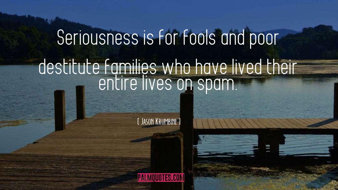 Jason Krumbine Quotes: Seriousness is for fools and