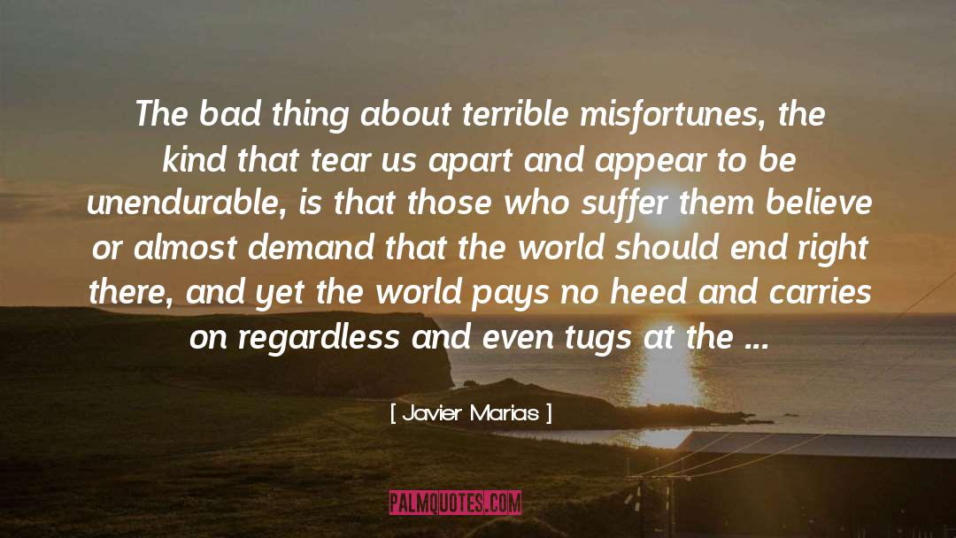 Javier Marias Quotes: The bad thing about terrible