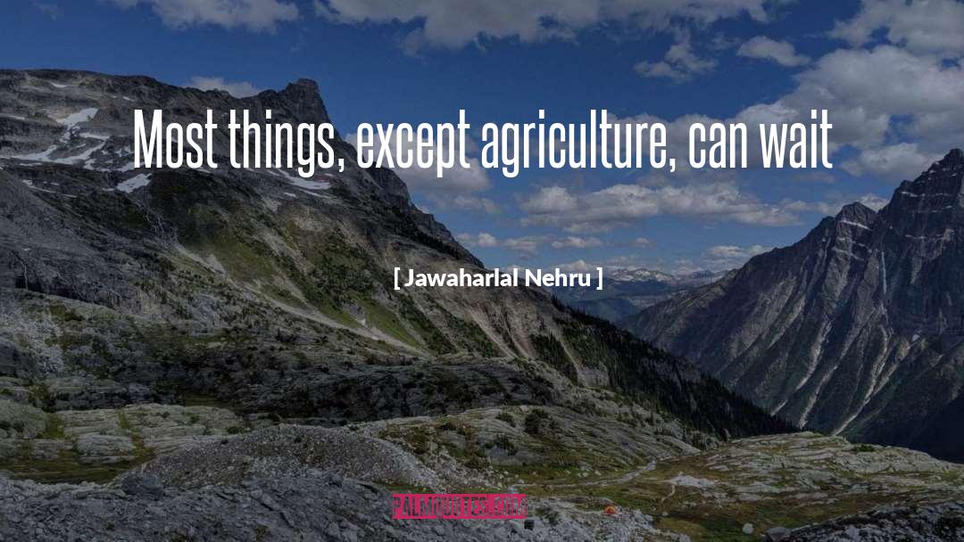 Jawaharlal Nehru Quotes: Most things, except agriculture, can