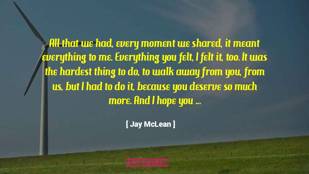 Jay McLean Quotes: All that we had, every