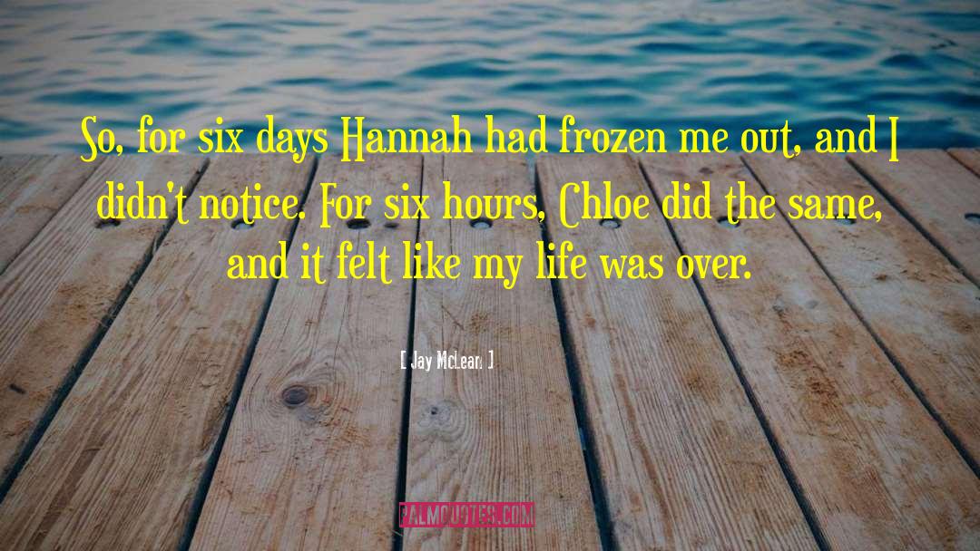 Jay McLean Quotes: So, for six days Hannah