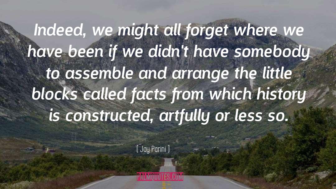 Jay Parini Quotes: Indeed, we might all forget