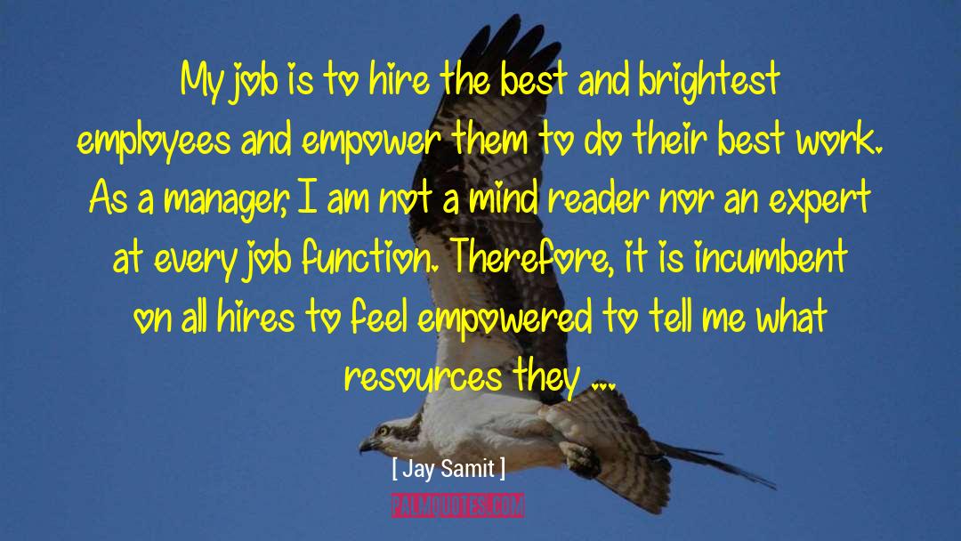 Jay Samit Quotes: My job is to hire