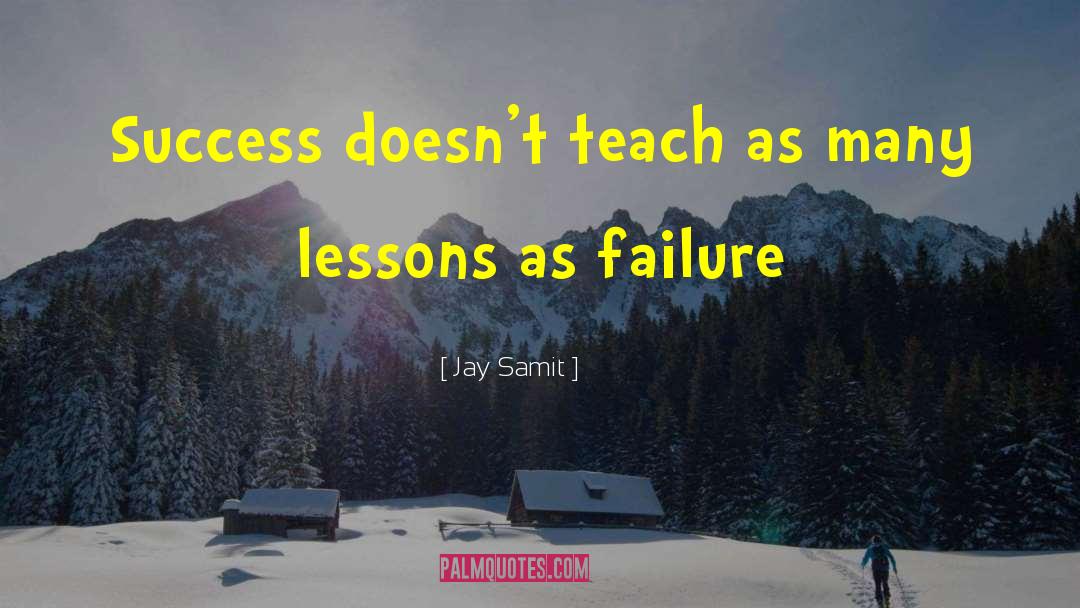 Jay Samit Quotes: Success doesn't teach as many