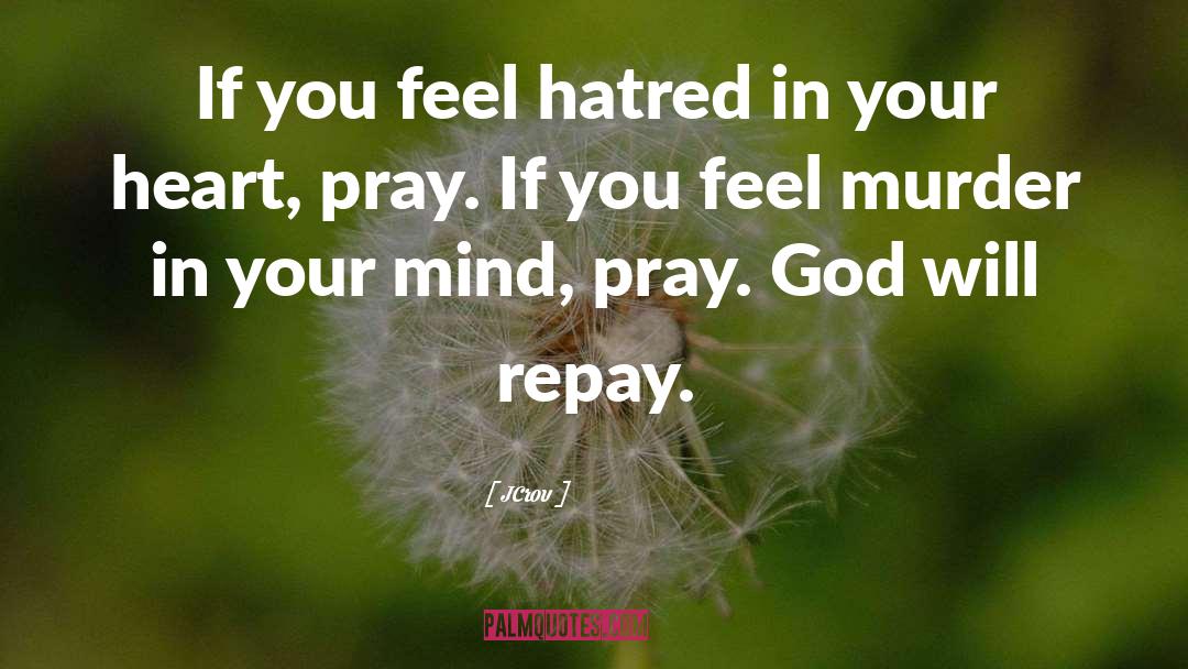 JCrov Quotes: If you feel hatred in