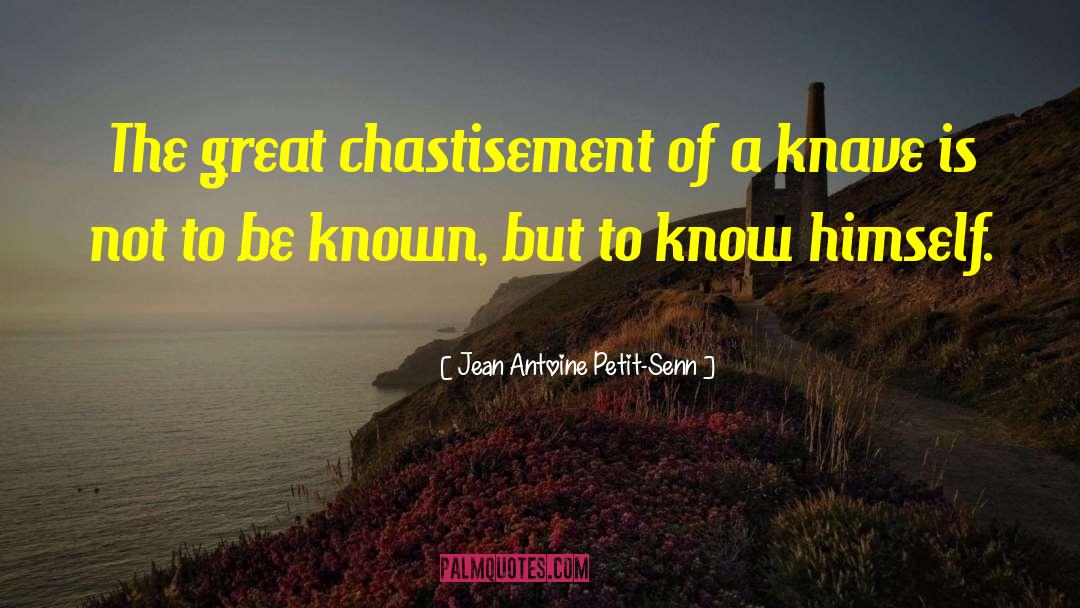 Jean Antoine Petit-Senn Quotes: The great chastisement of a