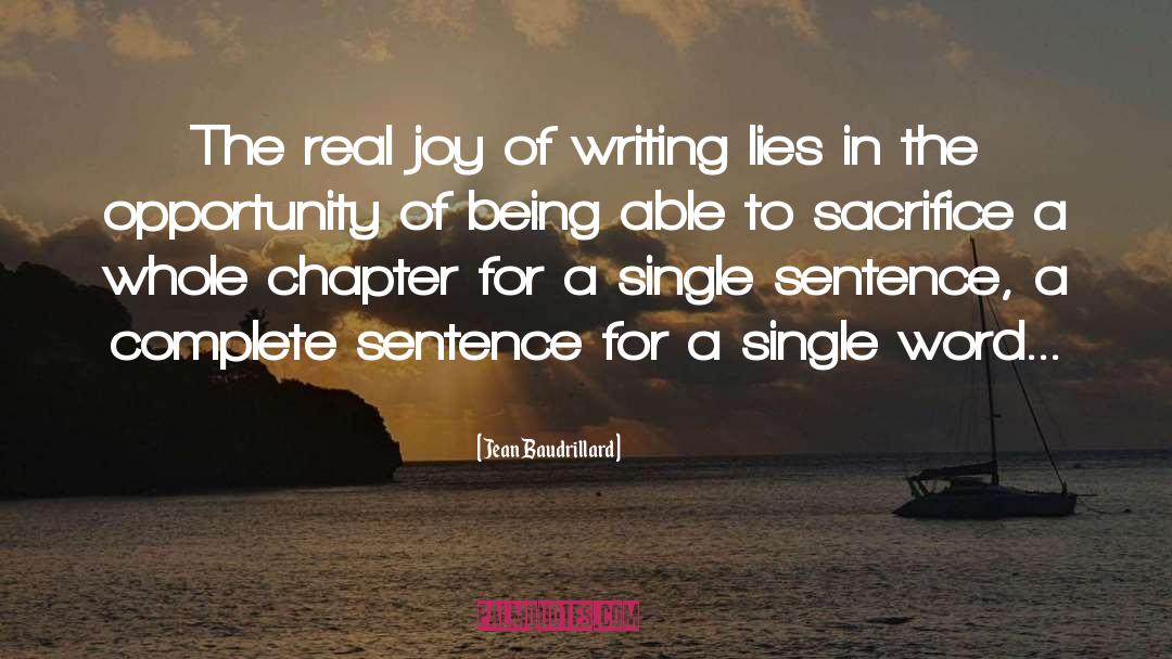 Jean Baudrillard Quotes: The real joy of writing