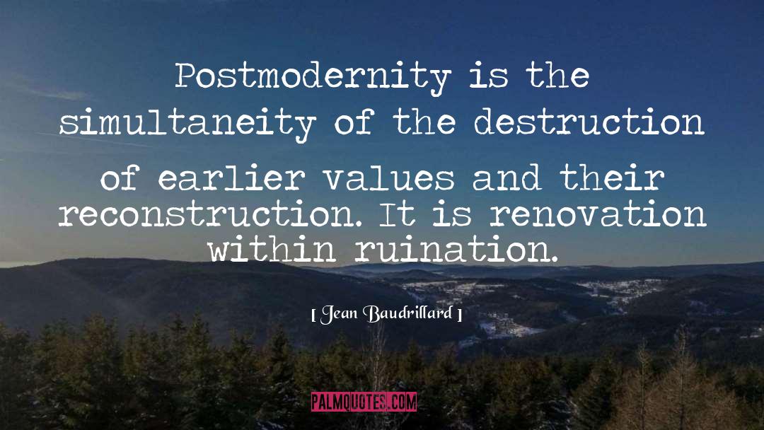 Jean Baudrillard Quotes: Postmodernity is the simultaneity of