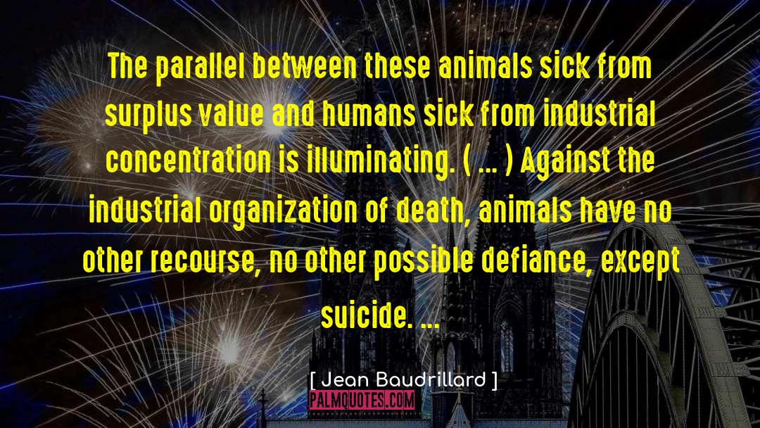 Jean Baudrillard Quotes: The parallel between these animals