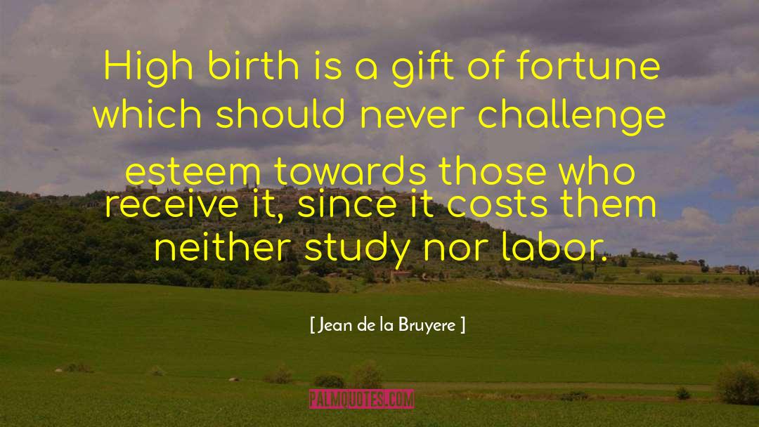 Jean De La Bruyere Quotes: High birth is a gift