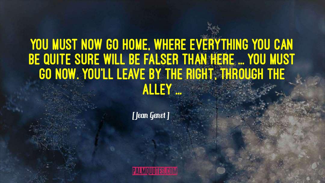 Jean Genet Quotes: You must now go home,