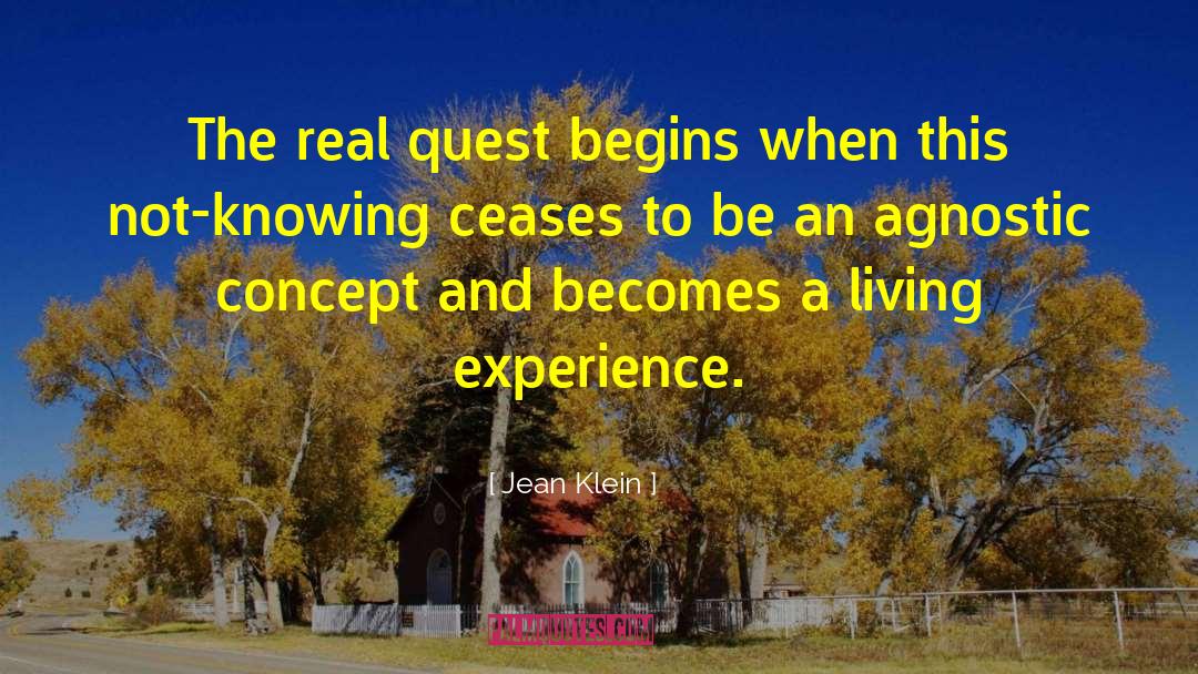 Jean Klein Quotes: The real quest begins when