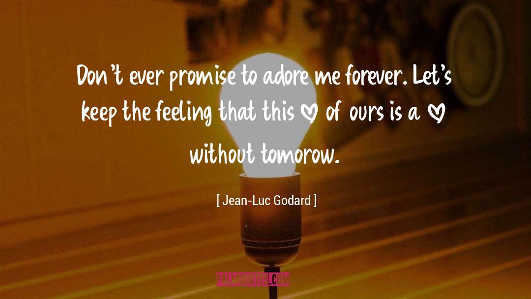 Jean-Luc Godard Quotes: Don't ever promise to adore