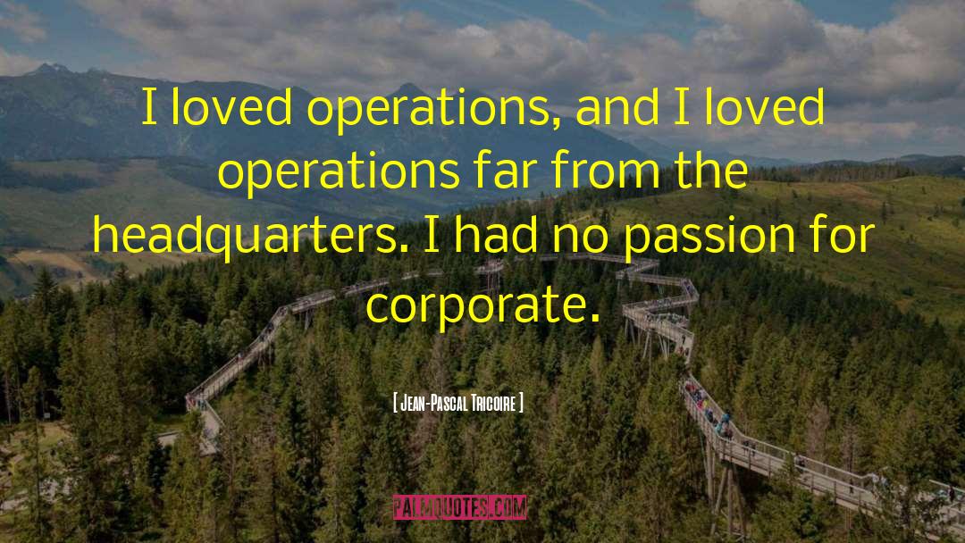 Jean-Pascal Tricoire Quotes: I loved operations, and I