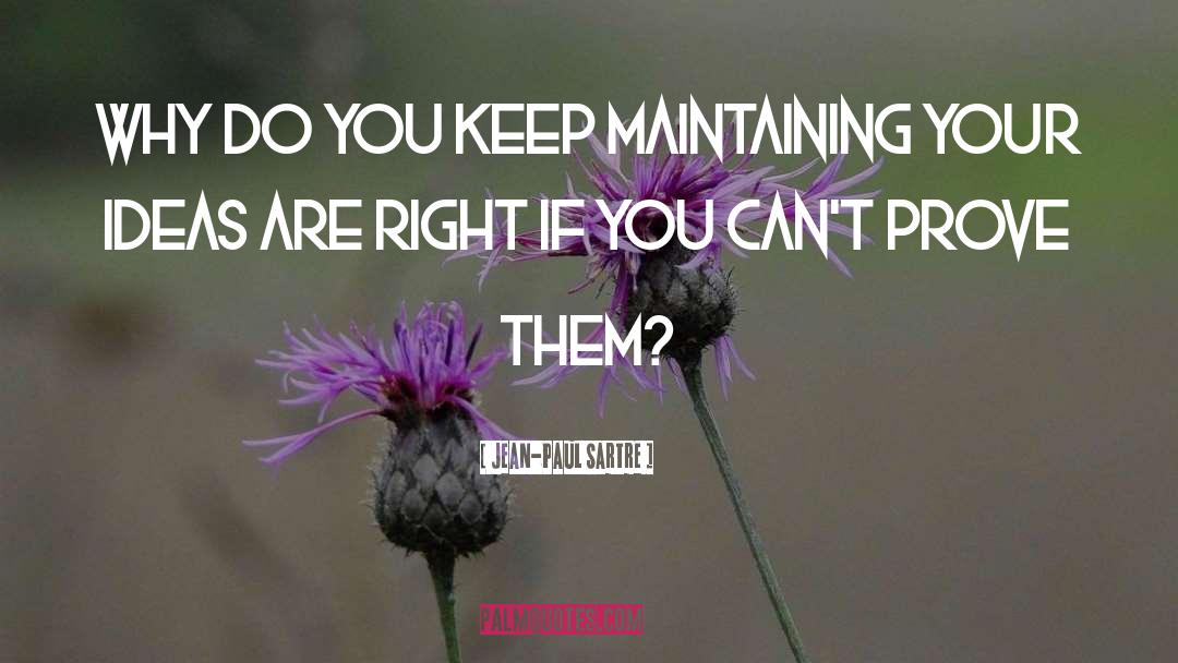 Jean-Paul Sartre Quotes: Why do you keep maintaining