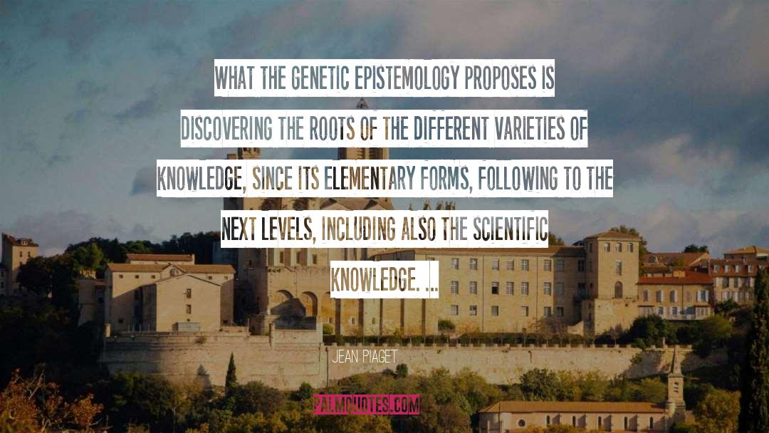 Jean Piaget Quotes: What the genetic epistemology proposes