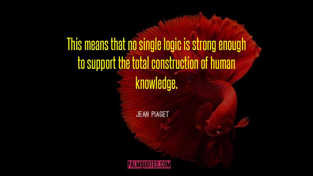 Jean Piaget Quotes: This means that no single