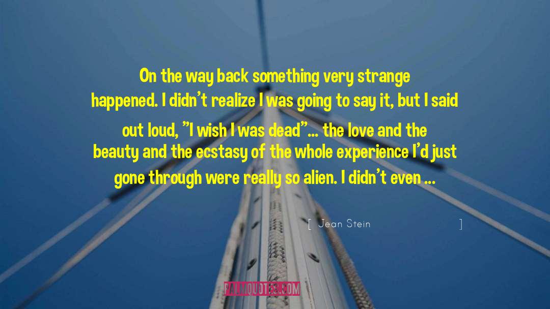 Jean Stein Quotes: On the way back something