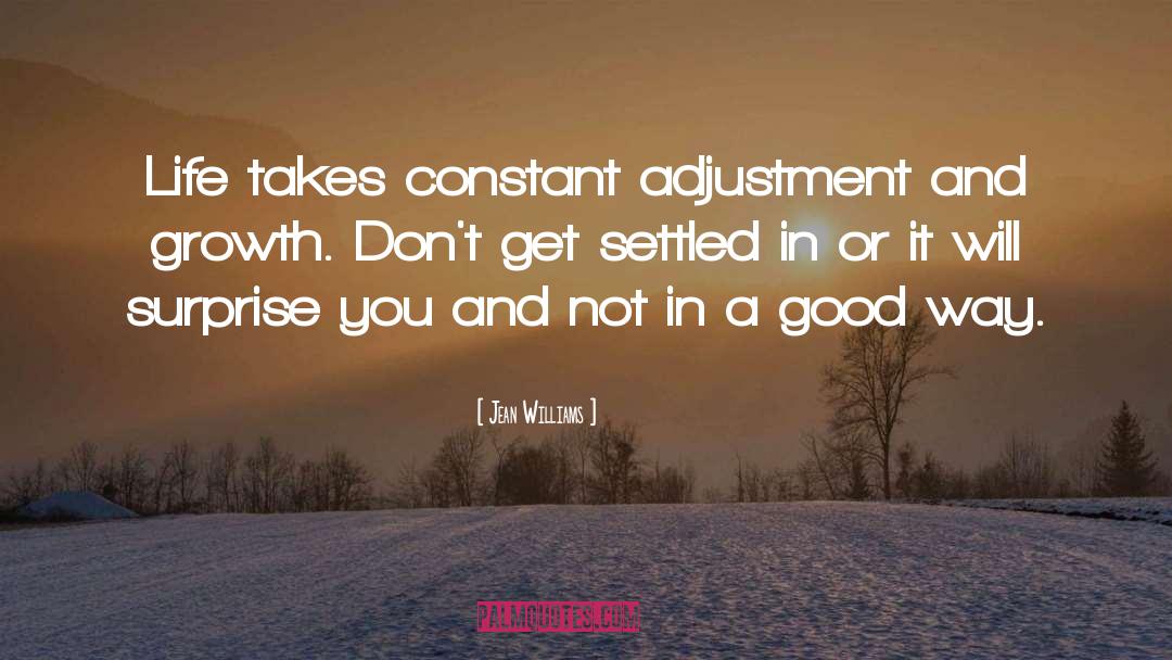Jean Williams Quotes: Life takes constant adjustment and