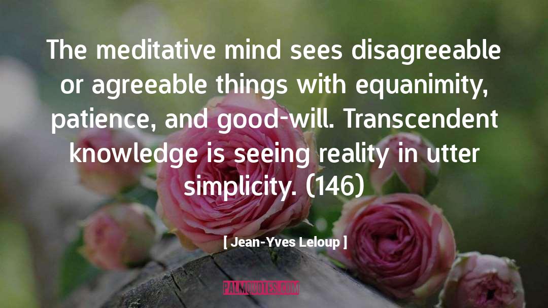 Jean-Yves Leloup Quotes: The meditative mind sees disagreeable