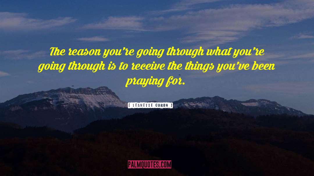 Jeanette Coron Quotes: The reason you're going through