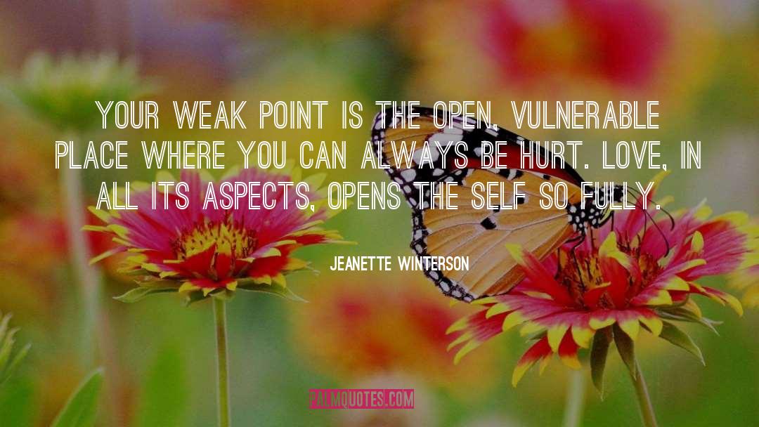 Jeanette Winterson Quotes: Your weak point is the