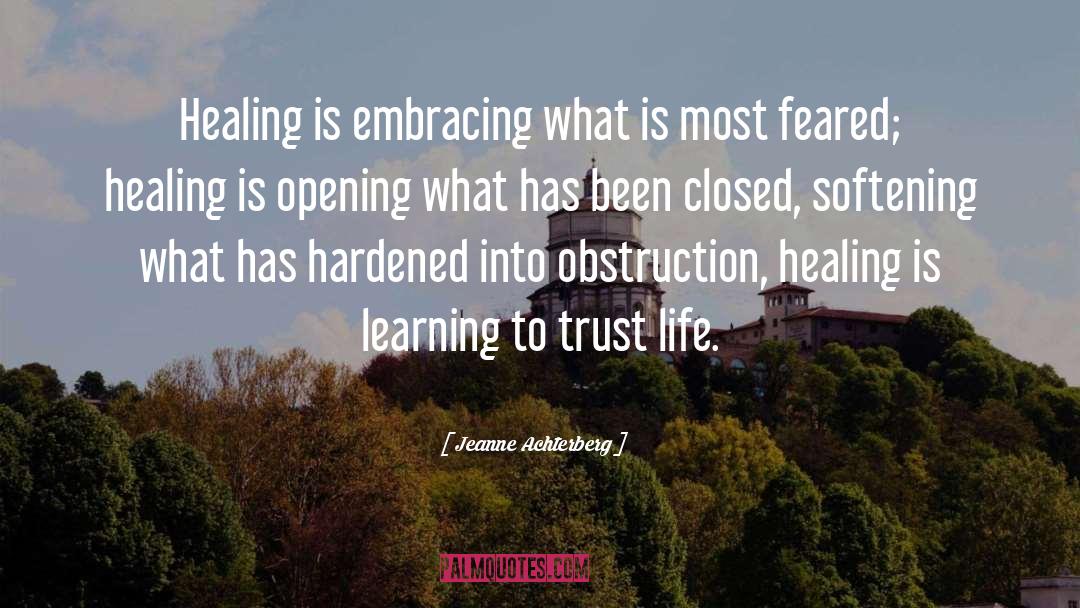 Jeanne Achterberg Quotes: Healing is embracing what is