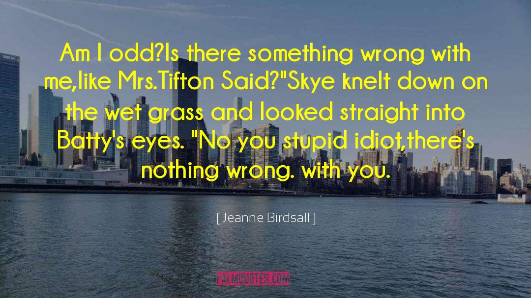 Jeanne Birdsall Quotes: Am I odd?Is there something