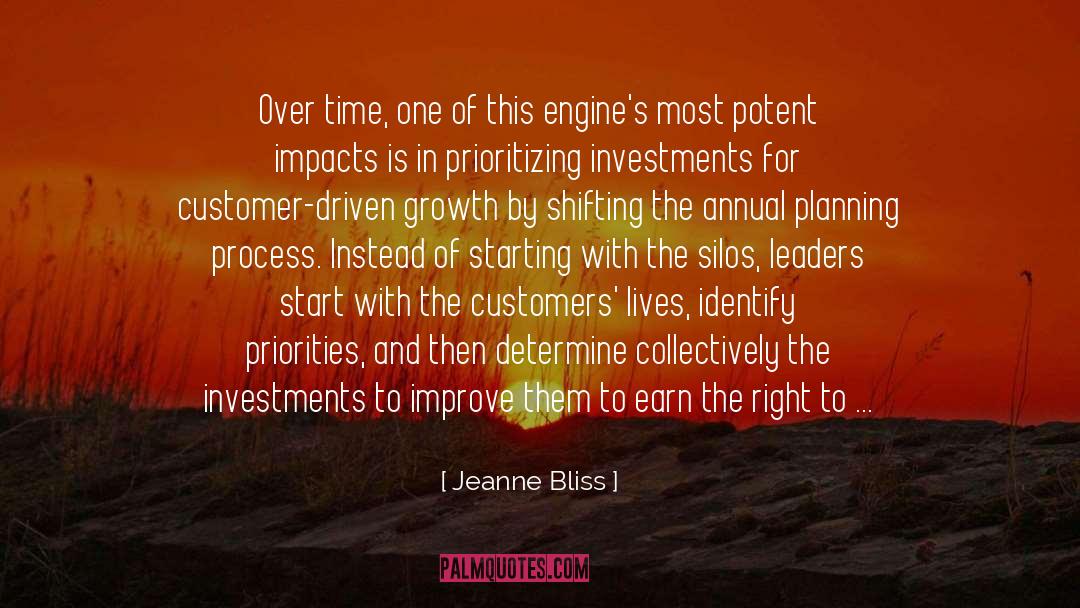 Jeanne Bliss Quotes: Over time, one of this
