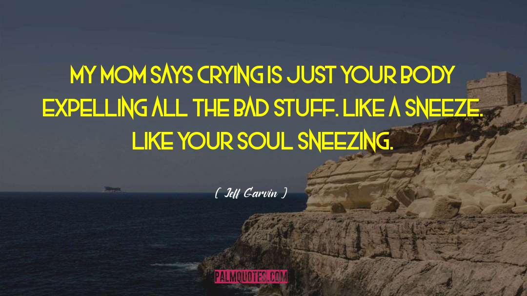 Jeff Garvin Quotes: My mom says crying is