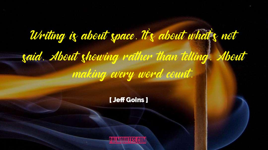 Jeff Goins Quotes: Writing is about space. It's