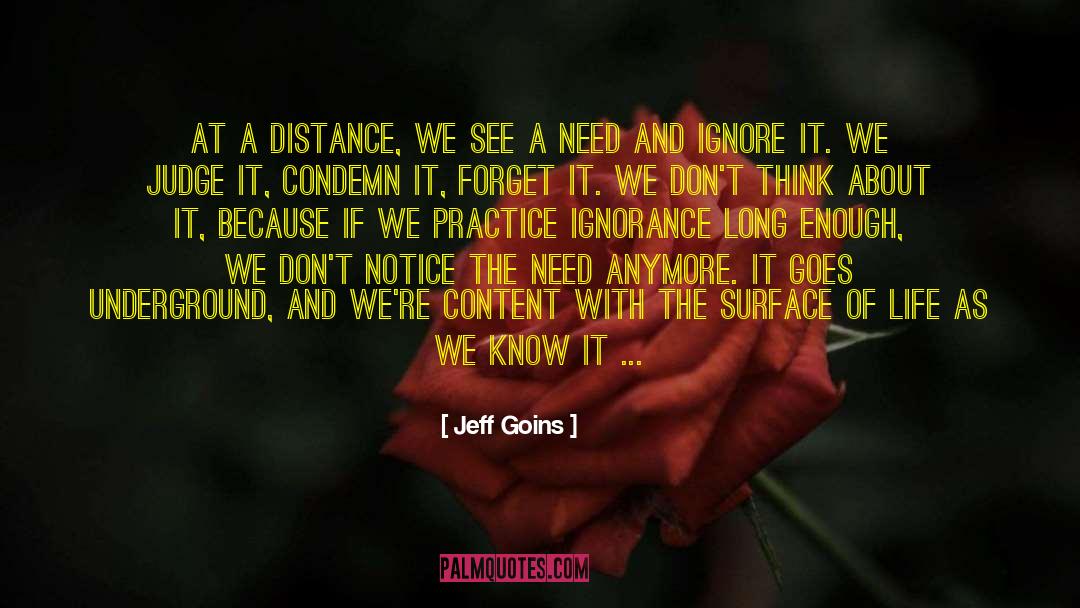 Jeff Goins Quotes: At a distance, we see