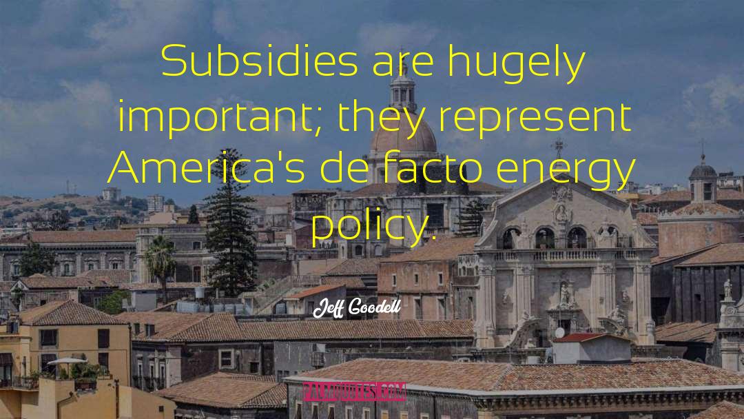 Jeff Goodell Quotes: Subsidies are hugely important; they