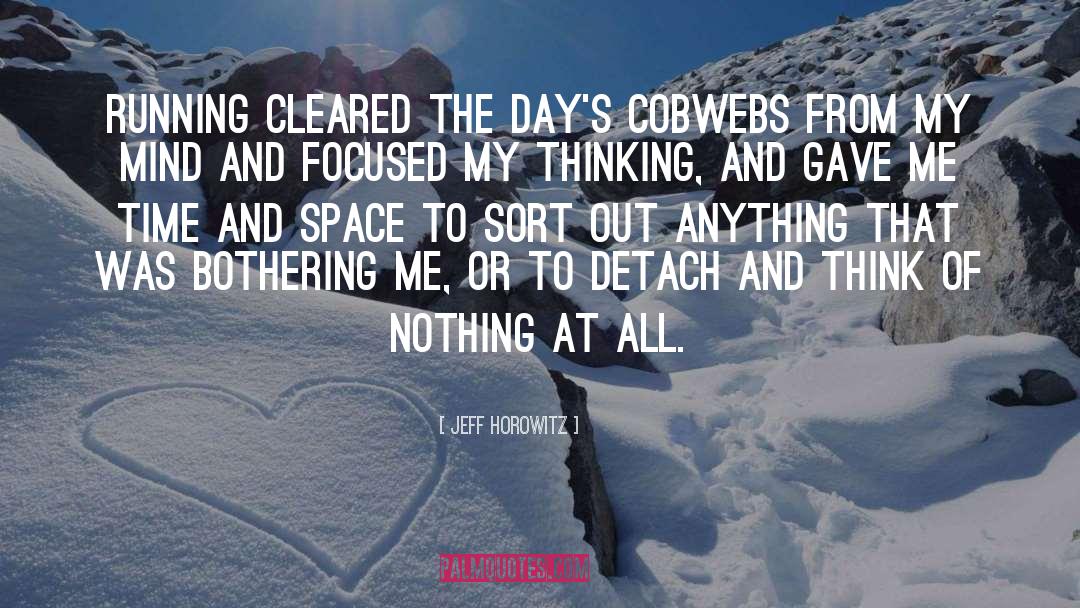 Jeff Horowitz Quotes: Running cleared the day's cobwebs