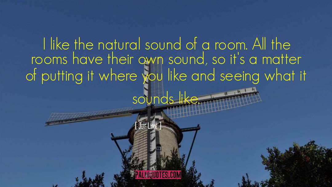 Jeff Lynne Quotes: I like the natural sound