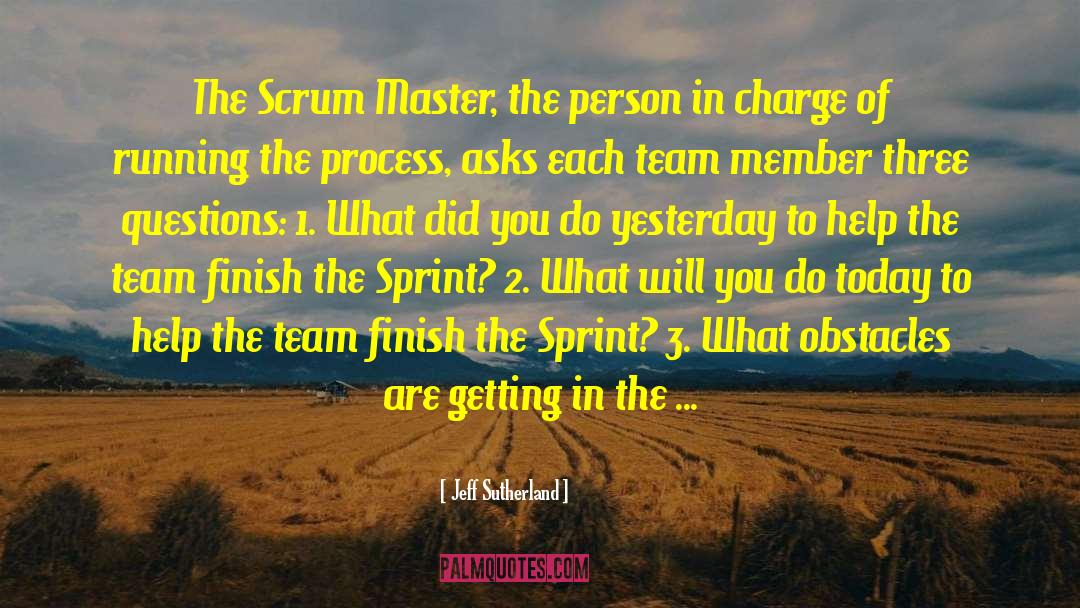 Jeff Sutherland Quotes: The Scrum Master, the person