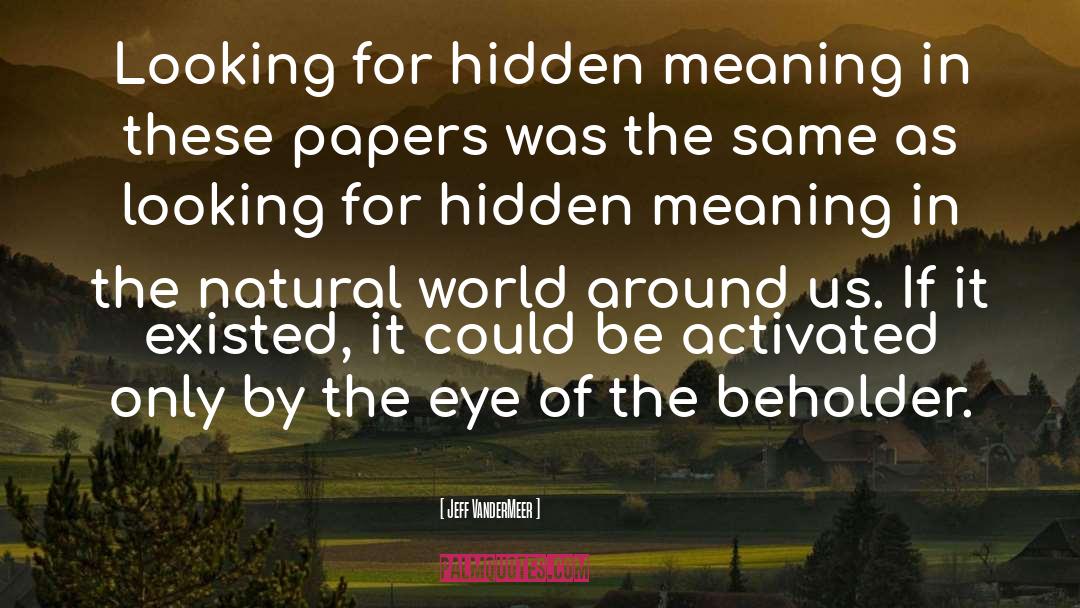 Jeff VanderMeer Quotes: Looking for hidden meaning in