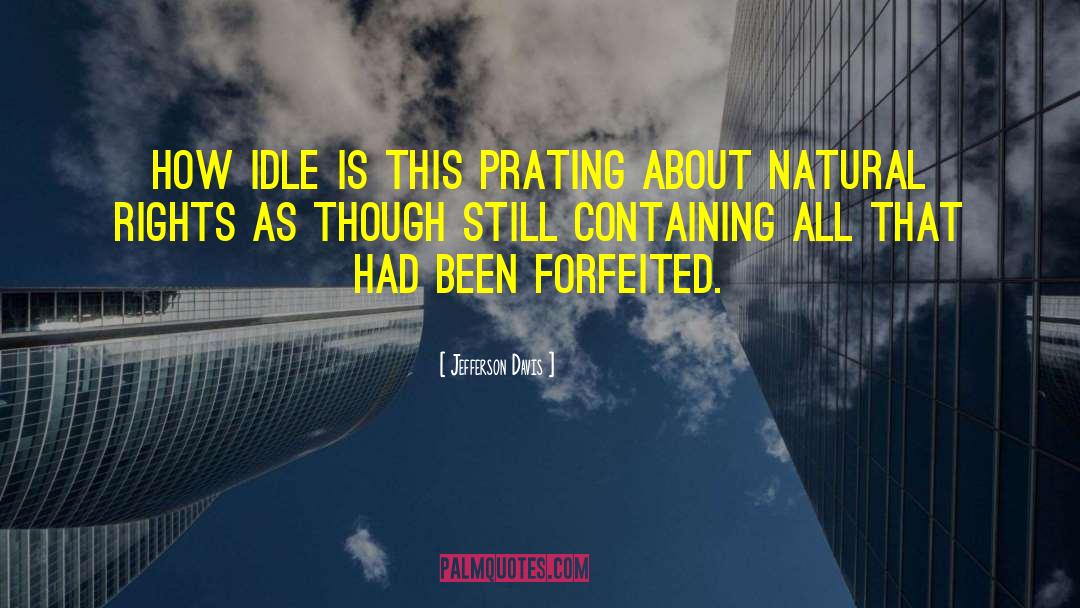 Jefferson Davis Quotes: How idle is this prating