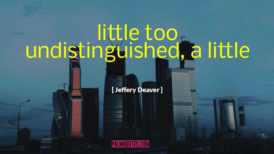 Jeffery Deaver Quotes: little too undistinguished, a little