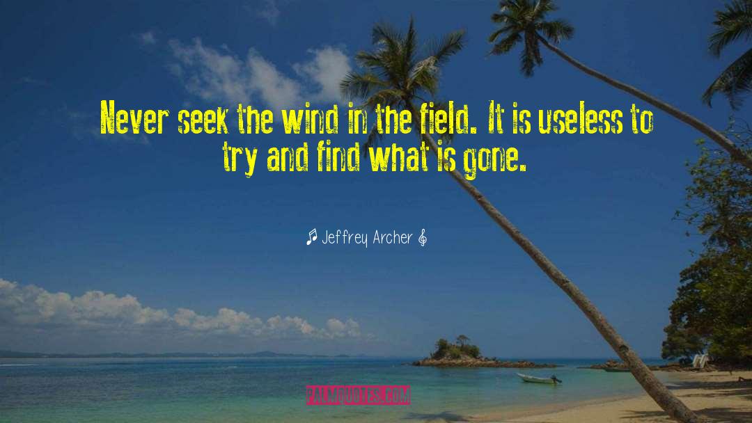 Jeffrey Archer Quotes: Never seek the wind in