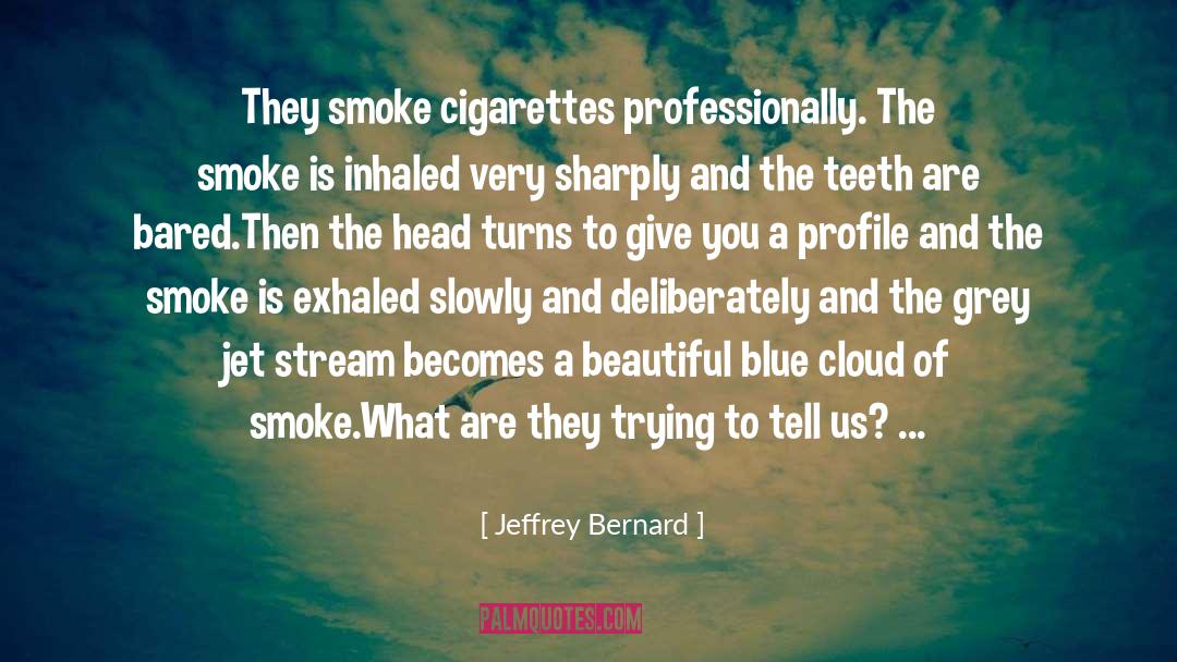 Jeffrey Bernard Quotes: They smoke cigarettes professionally. The