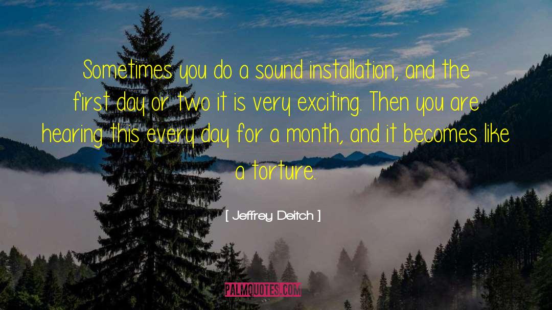 Jeffrey Deitch Quotes: Sometimes you do a sound