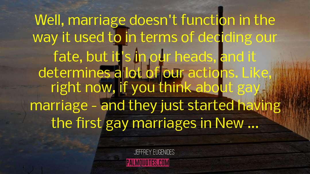 Jeffrey Eugenides Quotes: Well, marriage doesn't function in