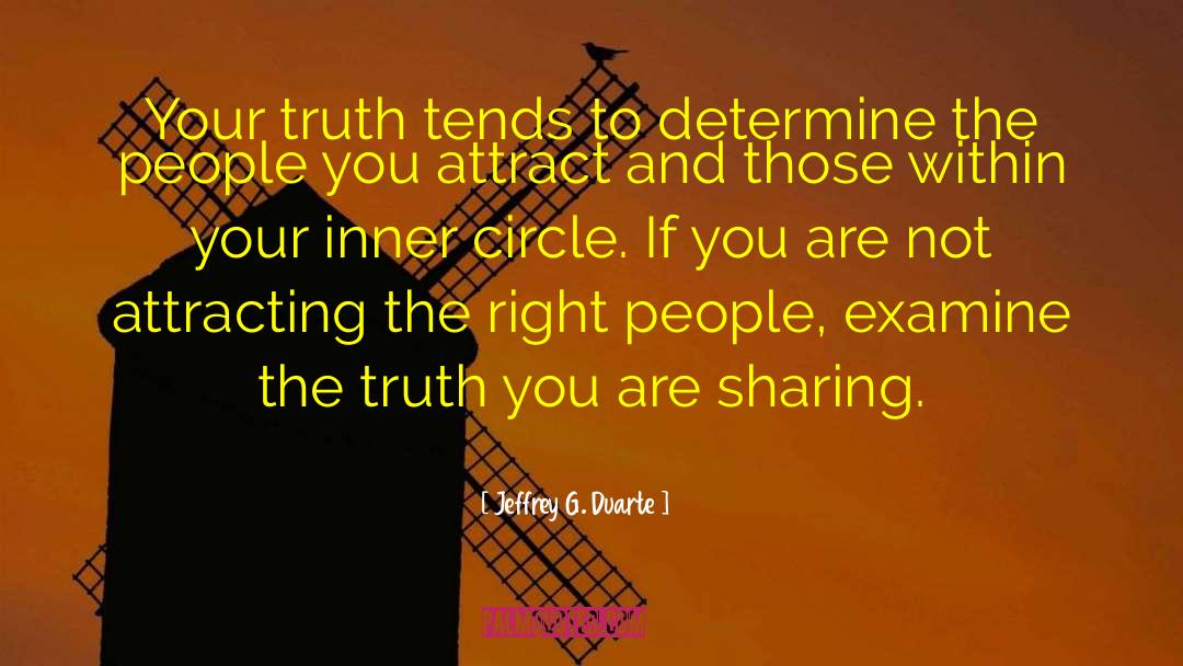 Jeffrey G. Duarte Quotes: Your truth tends to determine