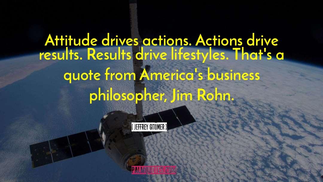 Jeffrey Gitomer Quotes: Attitude drives actions. Actions drive