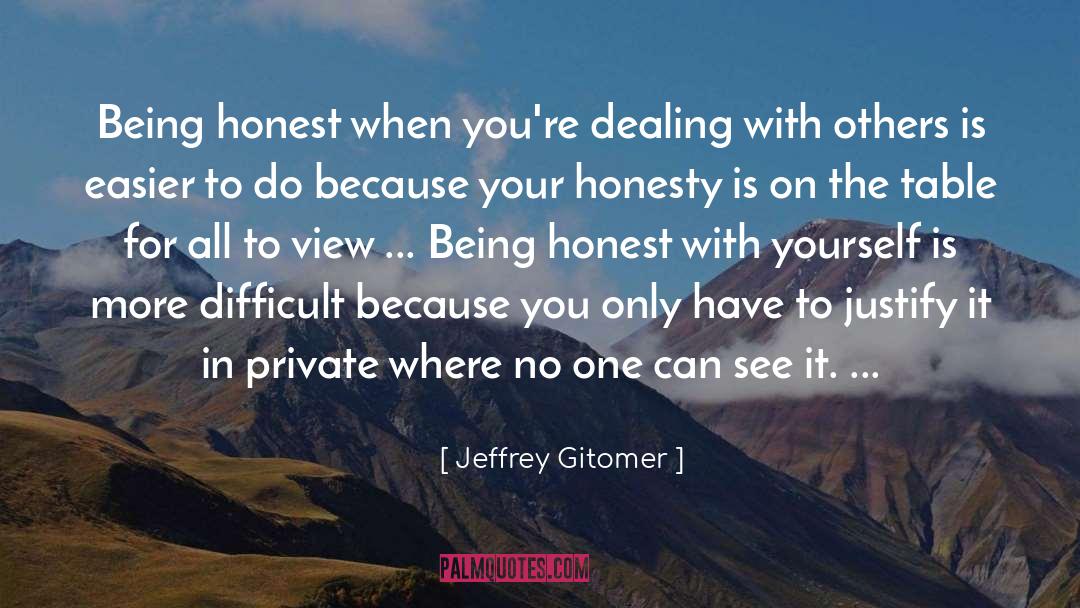 Jeffrey Gitomer Quotes: Being honest when you're dealing