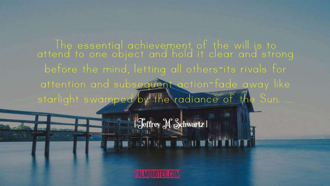 Jeffrey M. Schwartz Quotes: The essential achievement of the