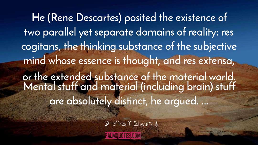 Jeffrey M. Schwartz Quotes: He (Rene Descartes) posited the