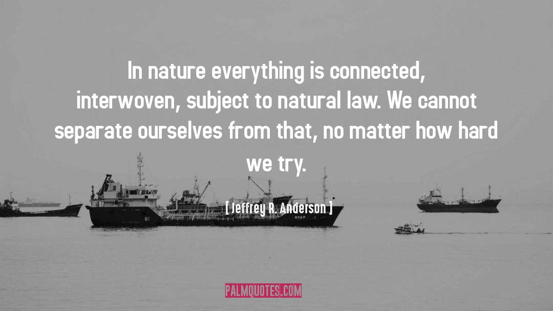 Jeffrey R. Anderson Quotes: In nature everything is connected,